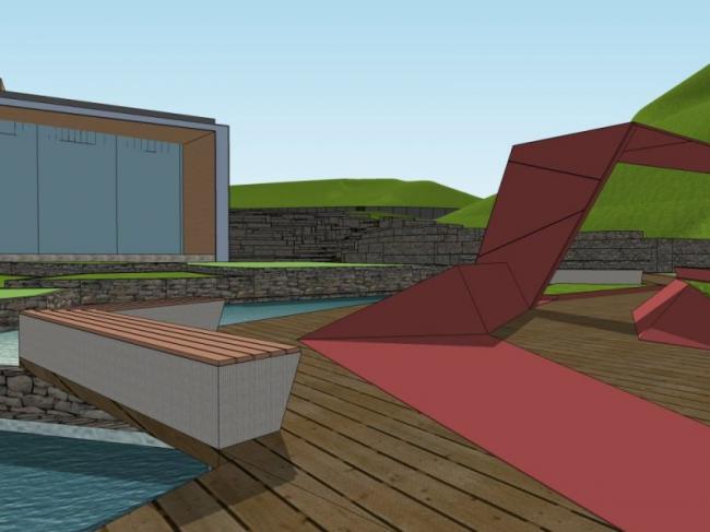 Sketchup景观模型|办公景观，现代风格