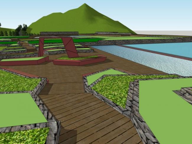 Sketchup景观模型|办公景观，现代风格