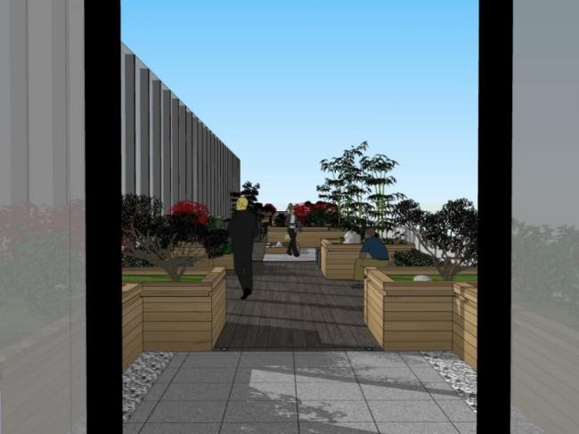 Sketchup景观模型|屋顶花园，现代风格