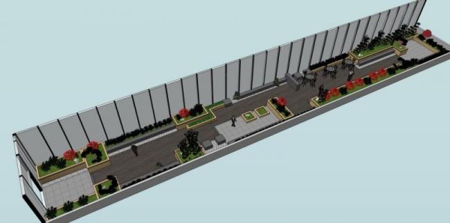 Sketchup景观模型|屋顶花园，现代风格