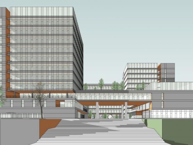 Sketchup综合体模型|多高层商业综合体，办公，现代风格