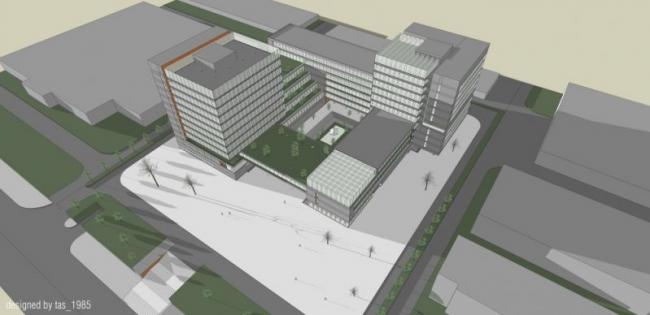 Sketchup综合体模型|多高层商业综合体，办公，现代风格