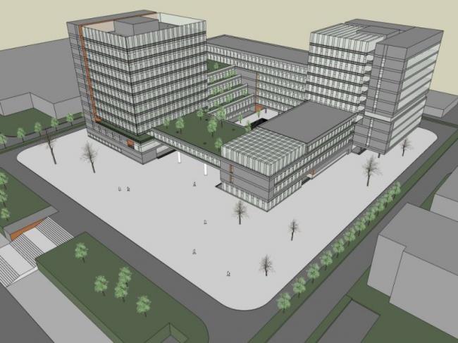 Sketchup综合体模型|多高层商业综合体，办公，现代风格