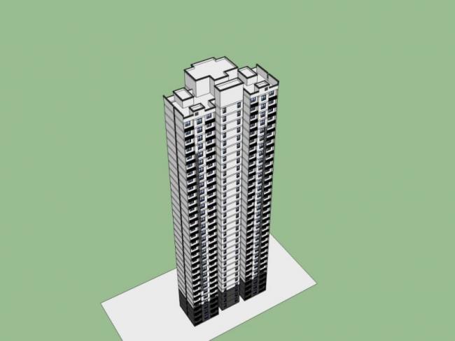 Sketchup住宅模型|超高层住宅，现代风格