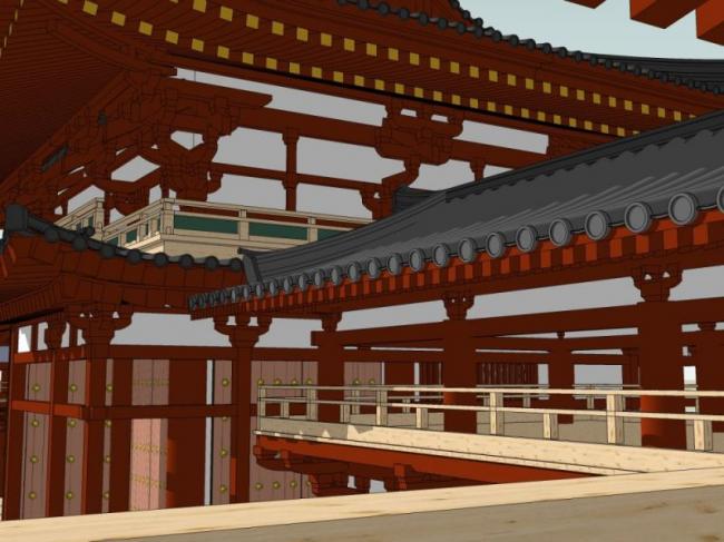 Sketchup古建筑模型|多层古建筑，中式风格