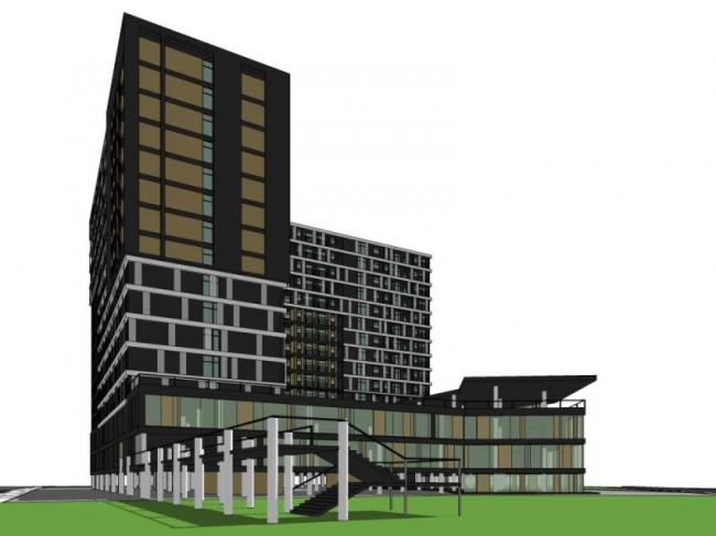 Sketchup综合体模型|多高层综合体，商业，住宅，现代风格