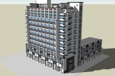 Sketchup酒店模型|高层酒店，现代风格-BIM建筑网