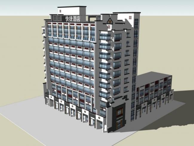 Sketchup酒店模型|高层酒店，现代风格