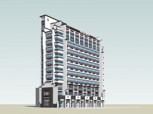 Sketchup酒店模型|高层酒店，现代风格