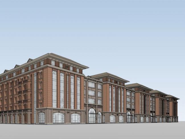 Sketchup商业模型|多层商业街，现代风格