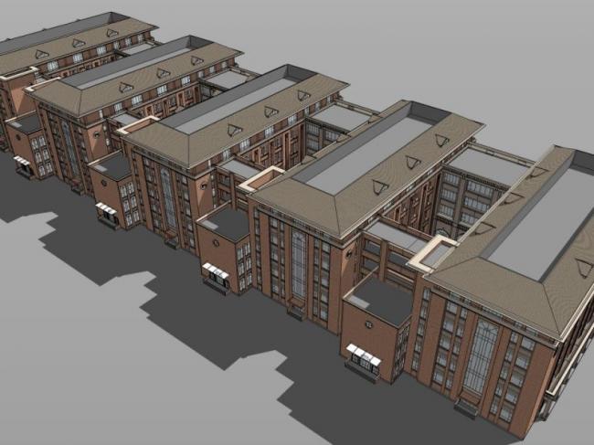 Sketchup商业模型|多层商业街，现代风格