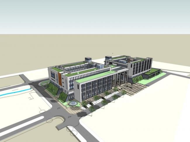 Sketchup学校模型|多层大学学校校园，教育建筑，现代风格