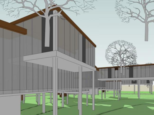 Sketchup商业模型|低层会所，现代风格