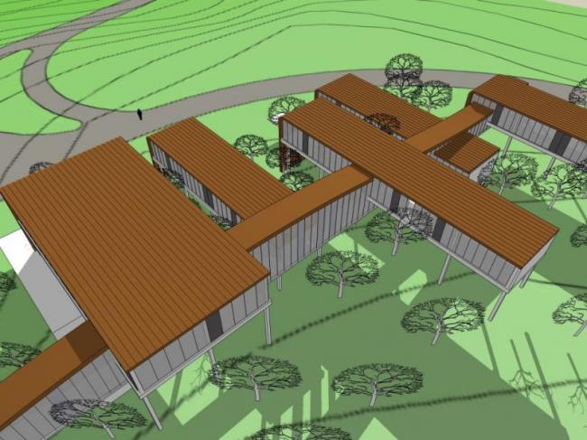 Sketchup商业模型|低层会所，现代风格