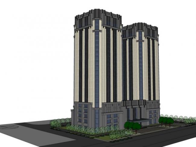 Sketchup酒店模型|高层酒店，古典风格