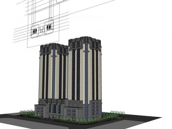 Sketchup酒店模型|高层酒店，古典风格