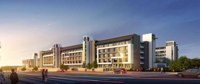 Sketchup学校模型|多层中学学校，校园教育建筑，现代中式风格