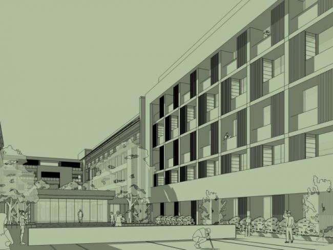 Sketchup学校模型|多层中学学校，校园教育建筑，现代中式风格