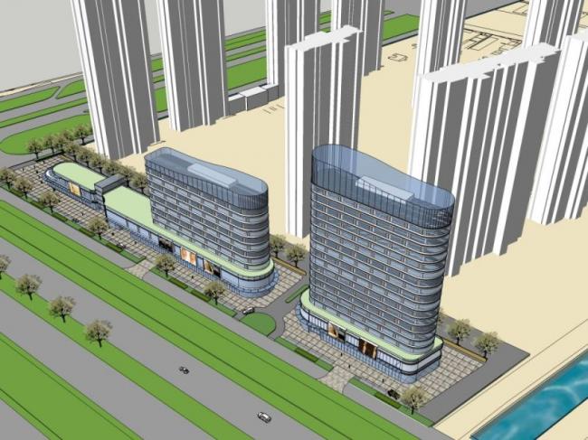 Sketchup综合体模型|多高层商业综合体，酒店，办公，现代风格