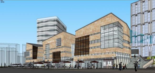 Sketchup综合体模型|多高层商业综合体，办公，现代风格