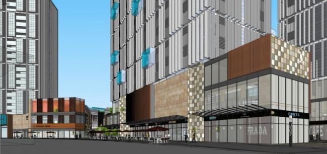 Sketchup综合体模型|多高层商业综合体，办公，现代风格