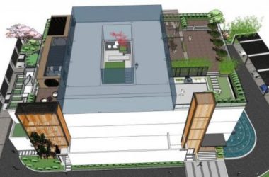 Sketchup景观模型|屋顶花园，现代风格-BIM建筑网