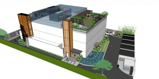 Sketchup景观模型|屋顶花园，现代风格
