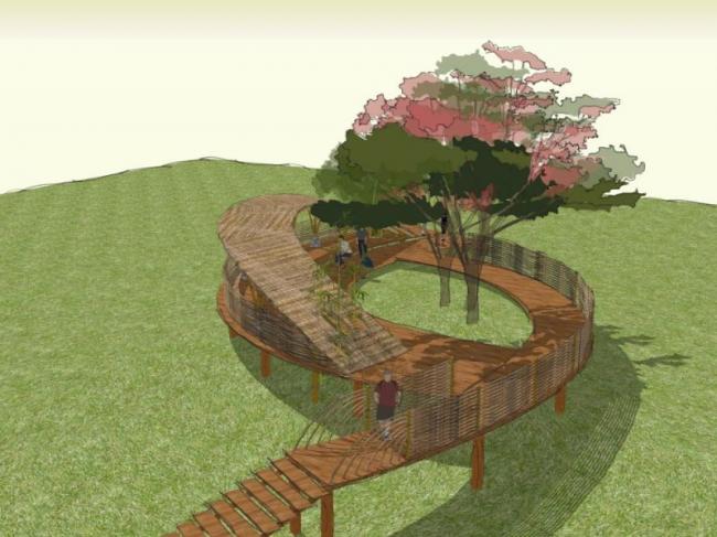 Sketchup景观模型|廊道景观，中式风格