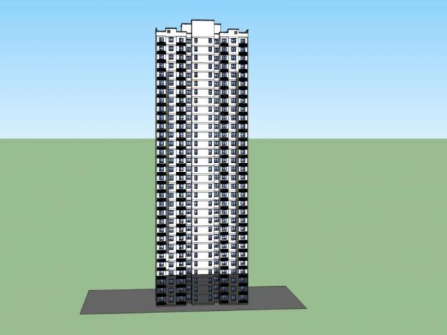 Sketchup住宅模型|超高层住宅，现代风格