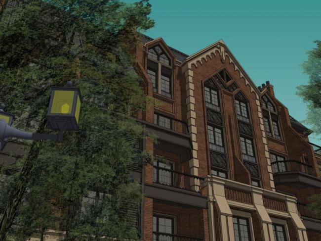 Sketchup住宅模型|多层住宅，花园洋房，居住建筑，古典风格