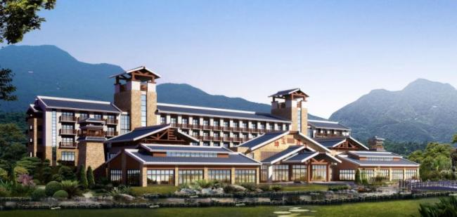 Sketchup酒店模型|多层酒店，新中式风格