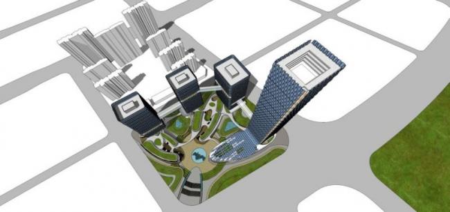 Sketchup综合体模型|超高层商业综合体，办公，住宅，现代风格