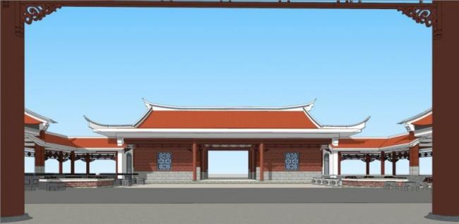 Sketchup古建筑模型|多层闽南建筑，中式风格，古建