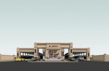 Sketchup酒店模型|会所入口，古典风格-BIM建筑网