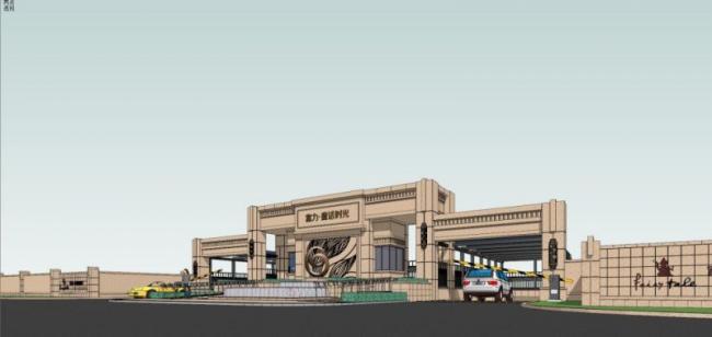 Sketchup酒店模型|会所入口，古典风格