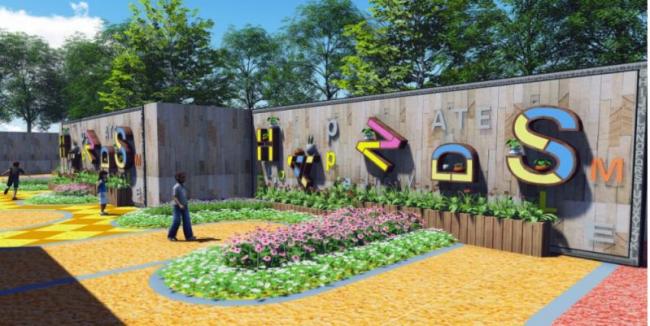 Sketchup景观模型|多层幼儿园学校景观，现代风格