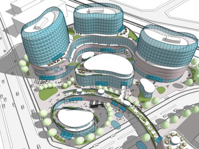 Sketchup综合体模型|多高层商业综合体，办公，现代风格