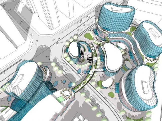 Sketchup综合体模型|多高层商业综合体，办公，现代风格