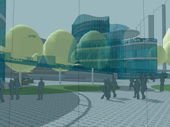 Sketchup综合体模型|多高层商业综合体，办公，现代风格