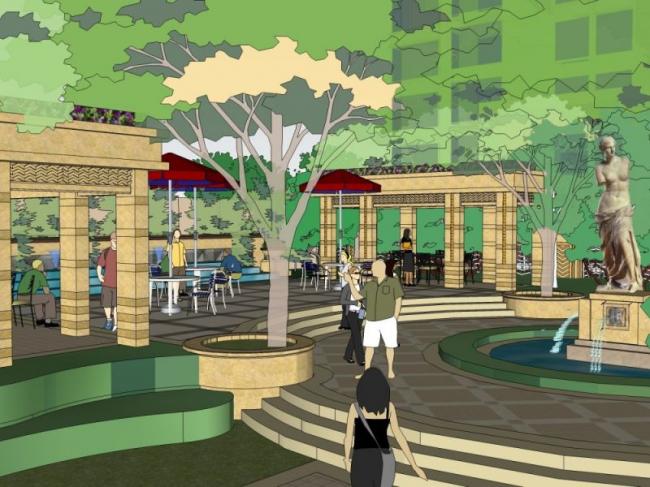 Sketchup景观模型|商业景观，欧式风格，古典风格