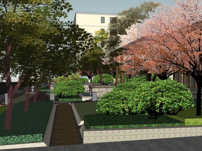 Sketchup景观模型|住宅景观，现代中式风格