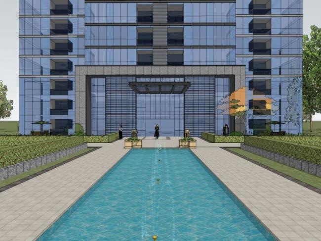 Sketchup住宅模型|超高层住宅楼，现代风格