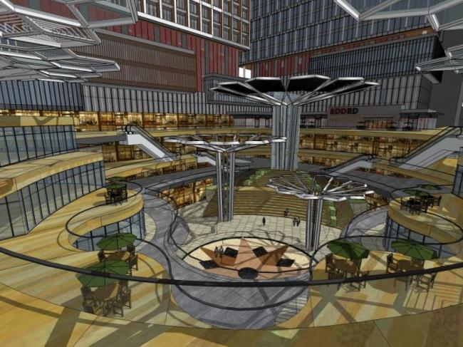 Sketchup综合体模型|多高层商业综合体，办公，住宅，现代风格