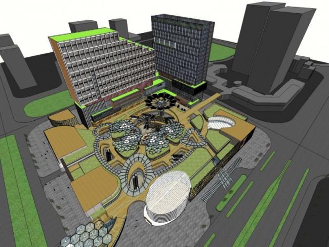 Sketchup综合体模型|多高层商业综合体，办公，住宅，现代风格