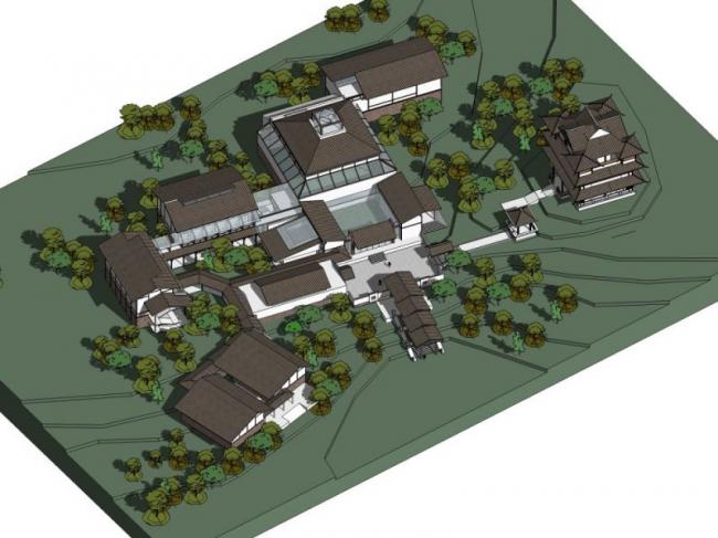 Sketchup文化模型|多层博物馆，文化建筑，中式风格