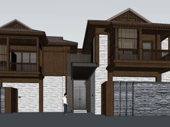 Sketchup酒店模型|酒店，中式风格