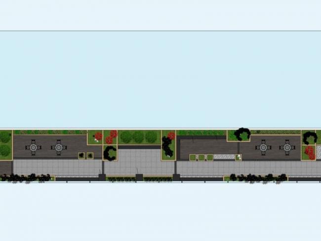 Sketchup景观模型|屋顶花园景观，现代风格