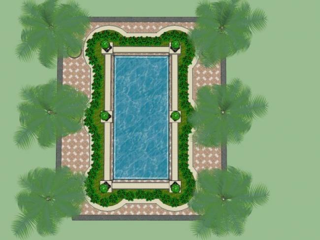 Sketchup景观模型|广场景观，欧式风格，古典风格