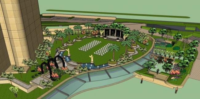 Sketchup景观模型|公园景观，古典风格