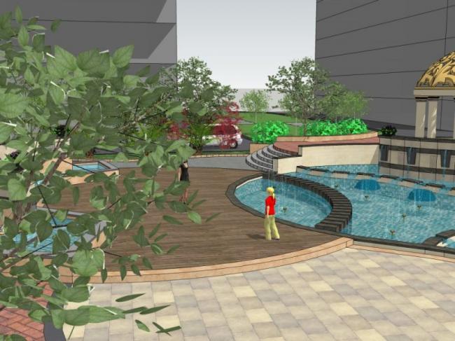 Sketchup景观模型|住宅景观，古典风格